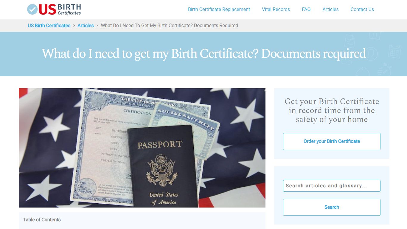 What do I need to get my Birth Certificate? - US Birth Certificates
